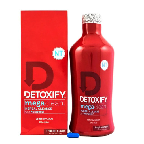 Mega Clean Herbal Cleanse by Detoxify With Meta Boost 32oz-tropical Fruit